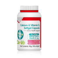 Complément Alimentaire Calcium + Vitamine D3 en Gélules pour la Santé Osseuse et le Renforcement Immunitaire, Marque Blanche, pour Adultes et Adolescents, Améliore la Qualité Osseuse