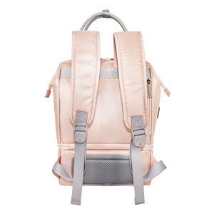 Sac à dos isotherme pour couches, idéal pour les voyages en plein air, rose clair, en nylon de haute qualité, sac à dos pour maman et bébé, à porter à l'épaule - Product Image 4