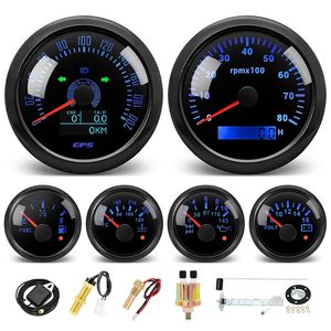 Nouveau compteur de vitesse GPS SX-TECH 6 pour bateau, 3-3/8 pouces, 200 km/h, avec tachymètre, pression d'huile/niveau de carburant, température de l'eau, voltmètre, jauge automobile - Product Image 1