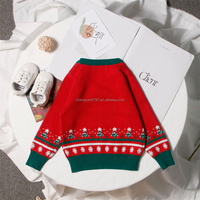 Kunden spezifische Kinder kleidung Neugeborenes Baby-Weihnachtsmann-Muster Gestrickte Langarm-Hoodies Süße Weihnachts pullover für Mädchen