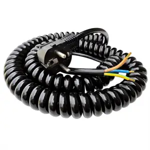 TPU PUR 4x0.5mm2 Curly flex cables Coiled extension cords Spring wire coiled cable