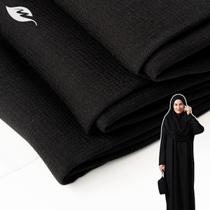 2025韓国黒アバヤ生地100% ポリエステルアバヤ黒ジョーゼットウールシフォンアバヤ生地女性ドレス - Product Image 1
