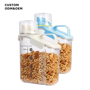 Bpa-free nhựa ngũ cốc Dispenser <span class=keywords><strong>container</strong></span> rõ ràng nhà bếp khô thực phẩm <span class=keywords><strong>container</strong></span> lưu trữ kín hạt <span class=keywords><strong>container</strong></span> với đo cup - Product Image 1