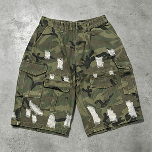 Shorts cargo camouflage pour homme, taille mi-haute, style décontracté, 100% coton, avec braguette boutonnée - Product Image 3