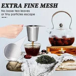 Infusore per Tè in Acciaio Inox <span class=keywords><strong>con</strong></span> Doppio Manico e Grande Capacità per Infusione di Tè Sfuso - Product Image 4