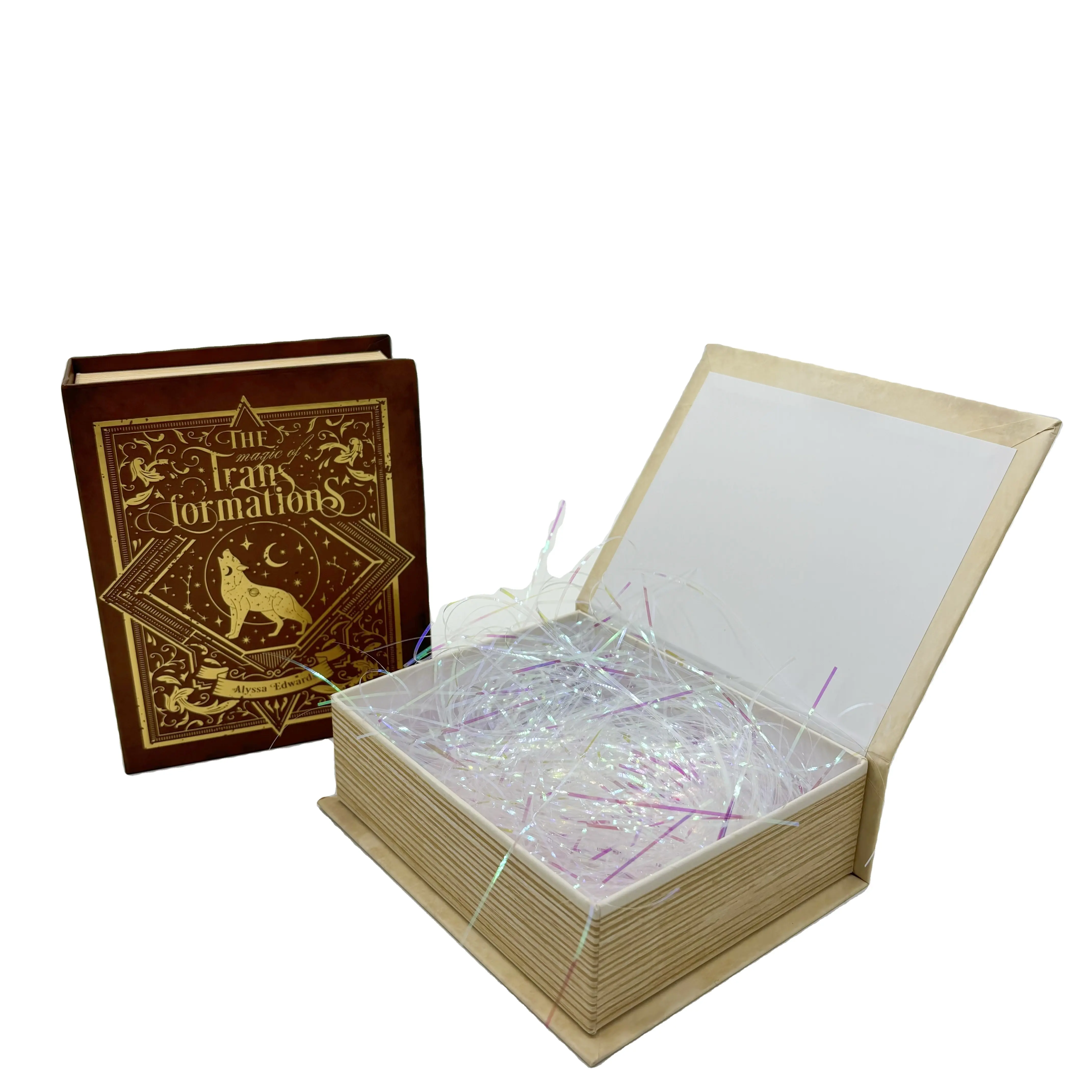 Custom decor Book Custom Printed Packaging Magnetic Closure Storage Decorative Book Shaped Boxes