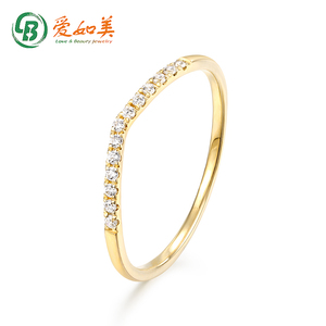 Délicat grappe bandes <span class=keywords><strong>copine</strong></span> cadeau fiançailles bagues 3A zircon blanc 14k bague en or - Product Image 2