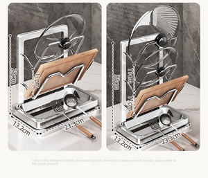 Estante de Almacenamiento de Cocina de Acero Inoxidable 304 para Cubiertos/Cucharas, Estilo Nórdico, Sin Instalación, para Encimera, Novedad 2025 - Product Image 2