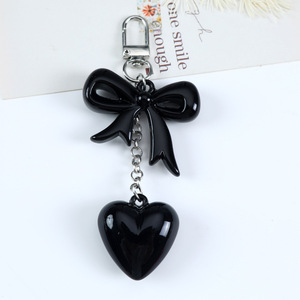 Korean Style Heart Bow Keychain Acrylic <b>Car</b> Keys Chain Luxury Minimalist <b>Keyring</b> Fashion Bag Charm Pendant for Women - Product Image 3
