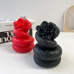 Molde de vela de calavera 3D con forma de serpiente de silicona para