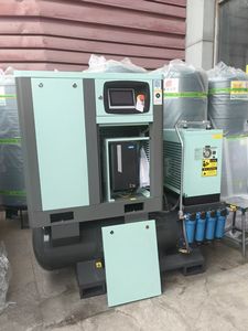 Compresor de Aire de Tornillo Sin Aceite de 15kW y 10 Bar, Refrigerado por Aire, con Motor, Secador de Rodamientos y Tanque de 300L, Solución Industrial de Aire Confiable - Product Image 6