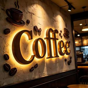 Custom Glass Wall <b>Lettering</b> Commercial LED Backlit Illuminated Sign Acrylic Stainless Steel Easy Installation Outdoor Business - Product Image 3