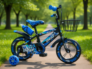 Bicicletta senza pedali Hyf B40 per bambini da 12 pollici con rotelle e cestino in metallo per uso esterno da 3 a 6 anni - Product Image 2