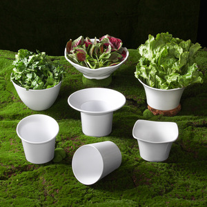 Cuenco grande de melamina blanco para verduras, champiñones, lechuga, recipiente creativo para condimentos tipo buffet para uso en hoteles y fiestas. - Product Image 1