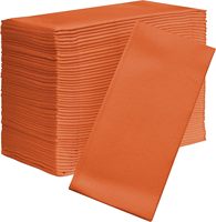 Serviettes de table pliées en papier Airlaid 1 pli, écologiques, couleur orange personnalisée, imprimées avec logo, pour restaurants, 40x40cm, en sachet