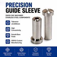 Manchon   acier inoxydable de précision personnalisé OEM ± 0.005mm Tolérance Fabricant d'usinage CNC suisse Concentricité élevée