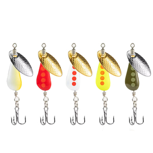 Esca Rotante in Metallo con Paillettes 5,5cm/2,8g Spinner a Lunga Gittata per Pesca in Acqua Dolce con Ami - Product Image 1