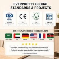 Bureau de travail robuste avec structure en acier et barre de support horizontale pour les projets d'entreprise, les écoles, les commandes institutionnelles et les fournitures