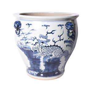 Maceta Grande de Porcelana con Diseño de León Azul y Blanco, Estilo <span class=keywords><strong>Chino</strong></span>, para <span class=keywords><strong>Jardín</strong></span>, Interior/Exterior, Duradera y Ecológica - Product Image 6