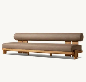 VIGO New Arrival Modern Luxury Natural Teak Outdoor Furniture Set With Cushion Garden Teak Wood Sofa Set For Hotel Resort Patio