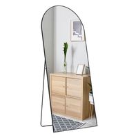 Miroir mural pleine longueur tendance style industriel en verre incassable avec cadre métallique cintré pour décoration de mariage et de maison, idéal pour dressing