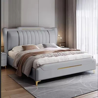 Dernier modèle de lit pour adultes avec tiroirs pour rangement Prix de gros Lits king-size en bois blancs crémeux personnalisés pour la maison