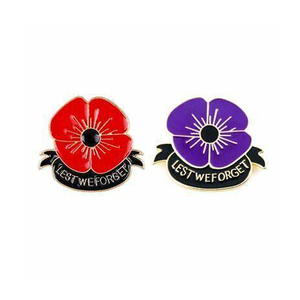 Nhà Máy Tùy Chỉnh Màu Tím Men Màu Đỏ <span class=keywords><strong>Pin</strong></span> Huy Hiệu Không bao giờ Quên Động Vật Con Chó Hòa Bình Trâm Với Nhung Hộp - Product Image 5