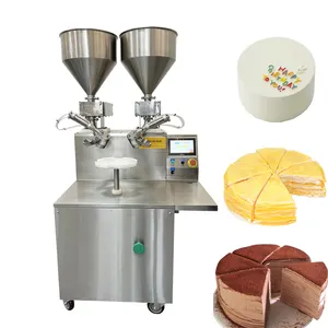 Automatic Birthday Cake Making Machine Cake Cream Coating Spreading Decorating Machine