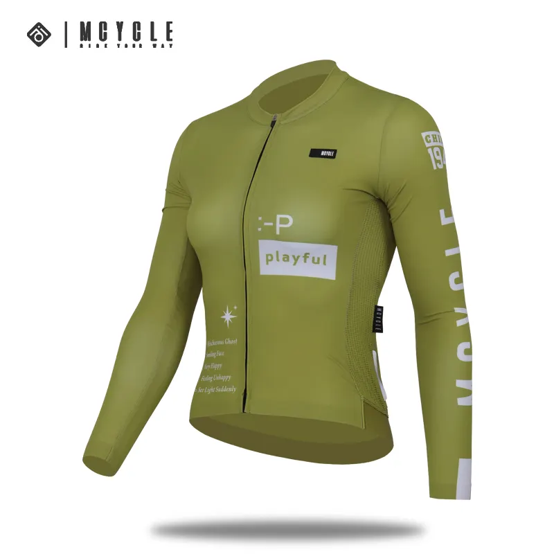 Mcycle Venta al por mayor Ciclismo Ropa Tops Bicicleta Transpirable Manga larga Bicicleta Ciclismo Camisas Diseño personalizado Mujeres Ciclismo Jersey