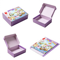 Boîte d'emballage de jouets personnalisée écologique avec pelliculage mat et paillettes, boîte en carton de luxe avec couvercle, blocs de construction, poupée princesse pour enfants