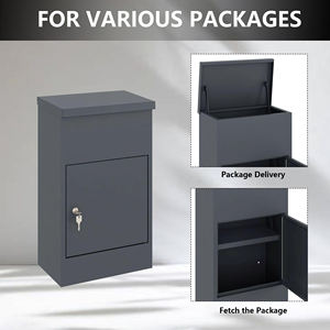 Caja de paquetería independiente moderna para exteriores, caja de entrega bloqueable y resistente a la intemperie hecha de metal robusto para uso comercial en el hogar - Product Image 6