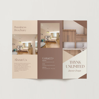 Brochure Trifold Personnalisée avec Logo OEM en Gros - Imprimez Votre Propre Design, Flyer de Haute Qualité en Papier pour le Commerce de Détail et l'Industrie du Meuble