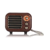 Radio FM vintage en bois, haut-parleur portable rétro avec lecteur MP3 BT TF Card USB pour la décoration de la maison et les cadeaux