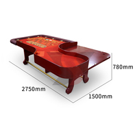 Table de Roulette Rouge de Luxe YS de Haute Qualité avec Pieds en Acier Inoxydable et en Bois Massif – Durable pour Casino, Jeux de Poker et Divertissement