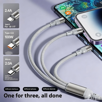Kabel Charger HP Nylon Braided 2 in 3 100W Grosir, Usbc Usb Type c Type-c ke Pd