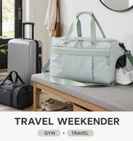 Sac de sport unisexe en polyester avec compartiment sec/humide, compartiment à chaussures, pochette pour bagage et sangle détachable, 20-35L