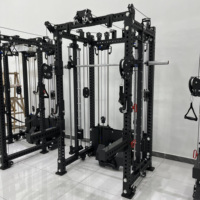 Rack de Potencia Multifunción con Máquina Smith y Poleas Independientes de Alta y Baja Resistencia, Equipo de Entrenamiento de Cuerpo Completo para Uso Comercial y Doméstico