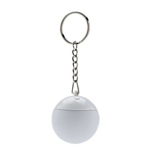 Portachiavi con luce LED a sfera bianca per regali promozionali - Product Image 1