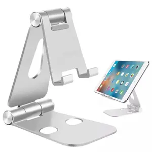 Z6a metal Aluminium Foldable desktop Mobile Cell Phone Tablets stand secure holder for iphone X Xr Xs 11 12 pro max for ipad