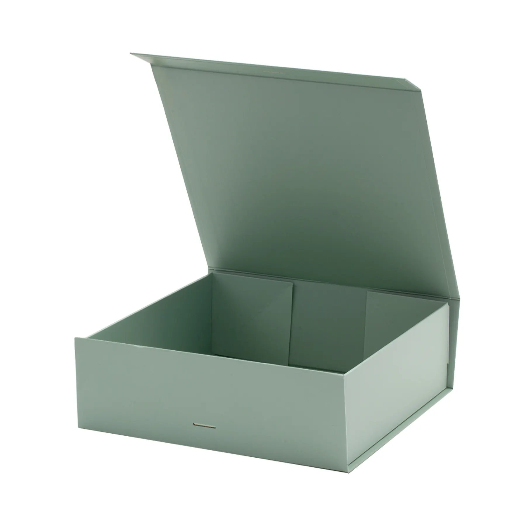Luxury sage green packing box for gift with ribbon green gift box with magnetic lid