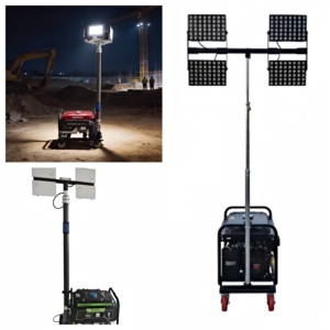 Tour d'éclairage mobile tout-en-un à LED 4x300W à énergie solaire - Éclairage solaire hors réseau pour tournages de films et opérations nocturnes en parc - Product Image 3