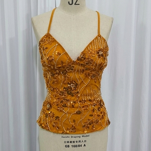 Débardeur court femme été 2025 – Camisole à sequins brodés et dos nu - Product Image 6