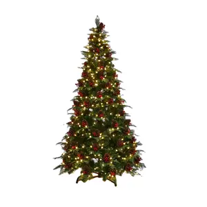 Duoyou Fabriek Op Maat Gemaakte Huisdecoratie Voorverlichte Ornamenten Wit Groen Kunstmatige Kerstmis Kerstman Kerstboom