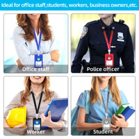 Meilleure vente Double face Transparent Windows travail Badge manchon ID Badge étui étiquette étui étanche porte-carte pour l'école de bureau