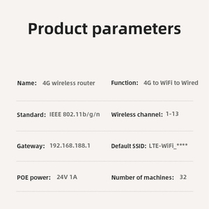 4G ngoài trời không thấm nước router 4G CPE ga100 PoE Mạng hỗ trợ 32 người kết nối PoE/LAN ngoài trời wifi router - Product Image 6