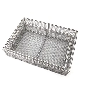 BEILANG Personalizado 304 Retângulo De Aço Inoxidável armazenamento Wire Mesh Screen Basket/Esterilização Médica cesta/Cestas De Armazenamento