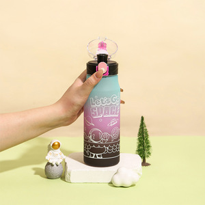 New Direct Drinking Portable Astronaut <b>Jumping</b> Lid Creative Frosted Gradient Customizable Color & Logo Unisex Water Cup - Product Image 6