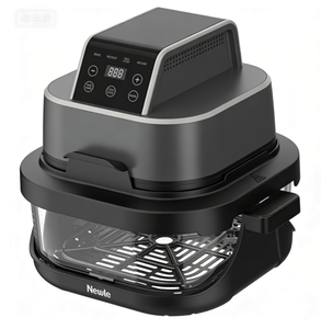 Nueva Freidora de Aire de Doble Cámara de Vidrio 4L+1.5L 1500W, Olla Saludable Sin Recubrimiento, 4 en 1 con Visualización Máxima de Crujido, Patas Resistentes al Calor y 8 Menús - Product Image 1