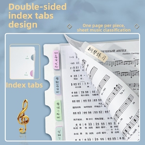 สมุดจัดระเบียบโน้ต<span class=keywords><strong>เพลง</strong></span> พร้อมแถบสีระบุหมวดหมู่ <span class=keywords><strong>ป</strong></span>รับแต่งได้ <span class=keywords><strong>ป</strong></span>กป้องด้วยแผ่นพลาสติก PP - Product Image 3