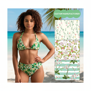 Traje de Baño Personalizado para Mujer, Fabricante de Trajes de Baño Repreve OEM ODM, Trajes de Baño Sostenibles Reciclados, Conjunto de Bikini de 2 Piezas para Mujer - Product Image 1